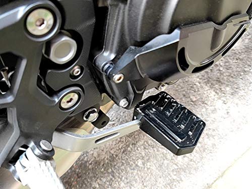 LEDISHUN CNC Aluminum Brake Pedal Extension Base Plate for Kawasaki Ninja 400 Z400 (2018-2025) and Ninja 250 Z250 (2019-2025) (Black)