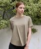 NOKJOK Laplan Back Slit Short Sleeve T-Shirt Running Yoga Wear Pilates Wear