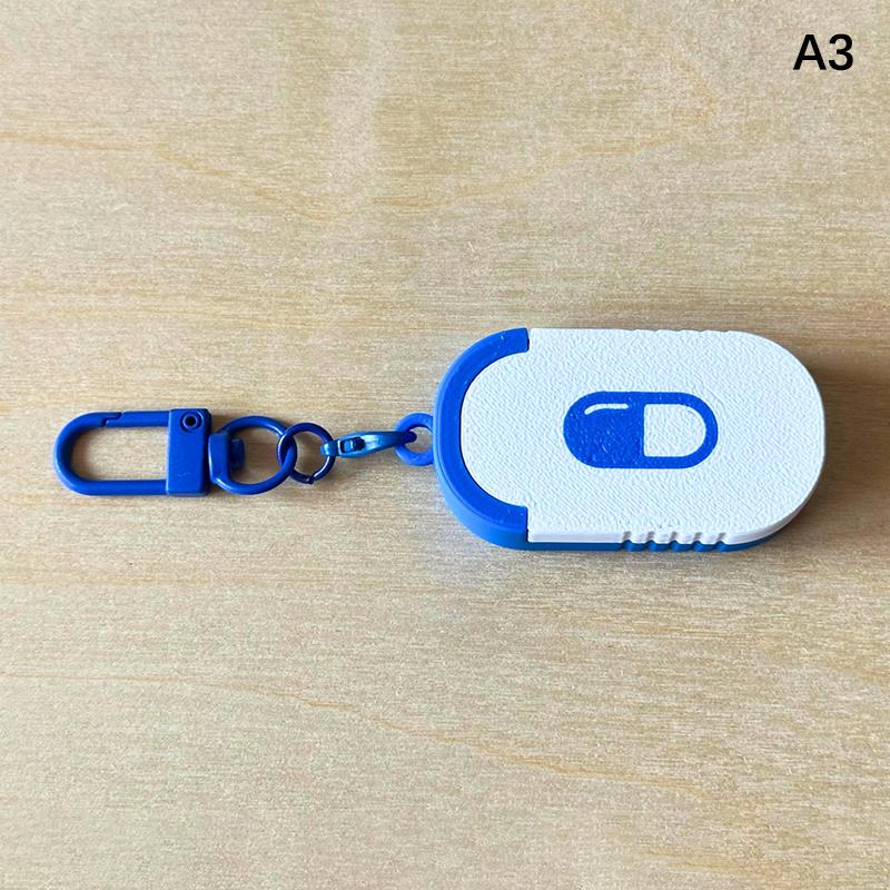 Mini Sliding Pill Box Keychain Medication Organizer Multiple Compartments Travel Pill Organizer Portable Pill Pod Tablet Case