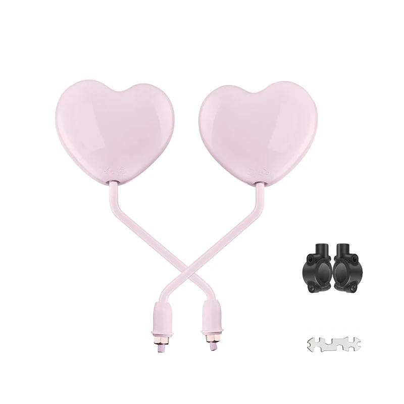 

New Electric Car Rearview Mirror Reverse Convex Mirror High Definition Cute Heart Shaped Mirror Universal Electric Car Reflector розовый