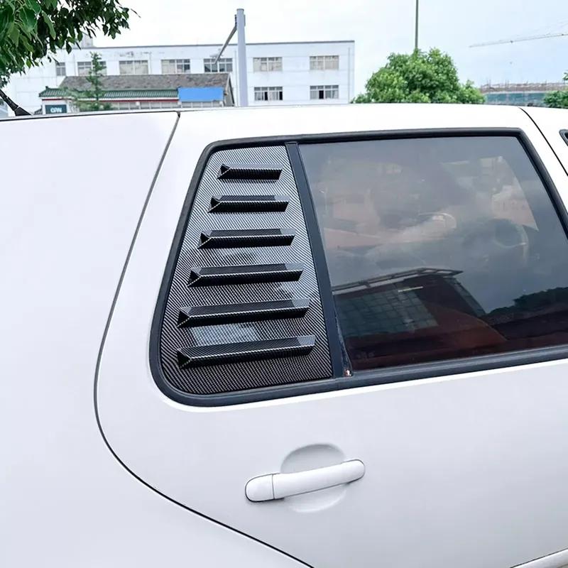 For Volkswagen GOLF 4 MK4 1997-2006 Car Rear Louver Window Side Shutter Cover Trim Sticker Vent Scoop ABS Carbon Fiber Black ABS