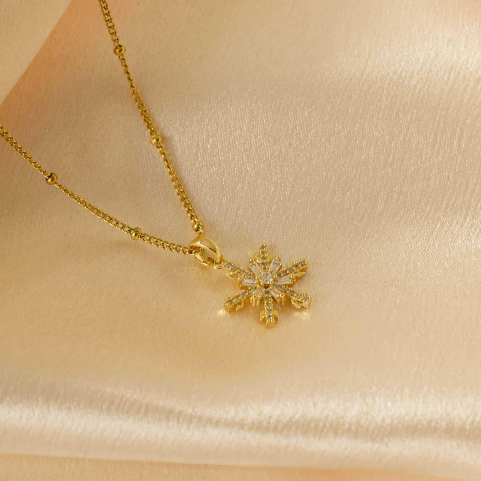 

Европейское и американское роскошное ожерелье с подвеской-снежинкой - нержавеющая сталь с бриллиантовыми акцентами