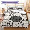 Dachshund Pattern Bedding Quilt Set Quilt Cover Pillowcase Home Decoration Birthday Gift (1 * duvet cover + 2 * pillowcase, without core)