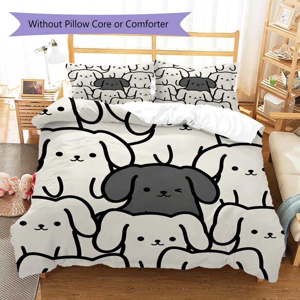 Dachshund Pattern Bedding Quilt Set Quilt Cover Pillowcase Home Decoration Birthday Gift (1 * duvet cover + 2 * pillowcase, without core)