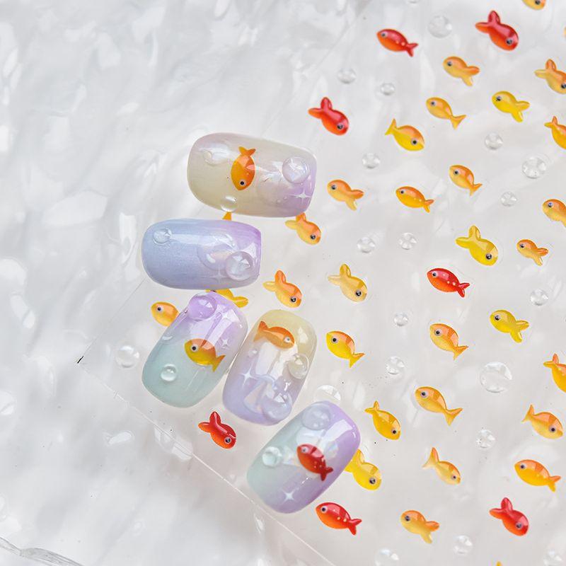

Mini Sticker Cartoon Nail Jewelry Xiaohongshu Mini little goldfish sticker jelly