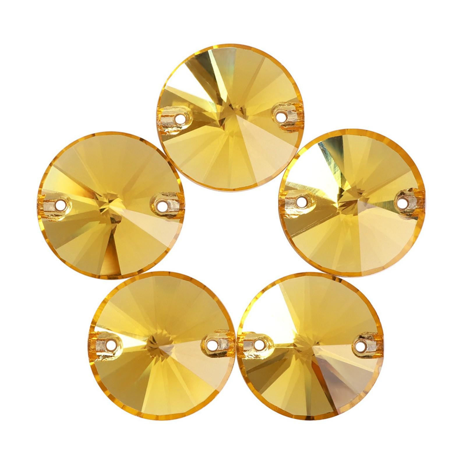 

Стеклянные кристаллы в форме риволи швейные камни плоские пришивные стразы для одежды сумки XL жёлтый