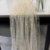 Gauze Table Runners Sheer Chiffon Tulle Cheesecloth with Glitter Metallic Foil for Wedding Birthday Party Anniversary Dining Table Decor