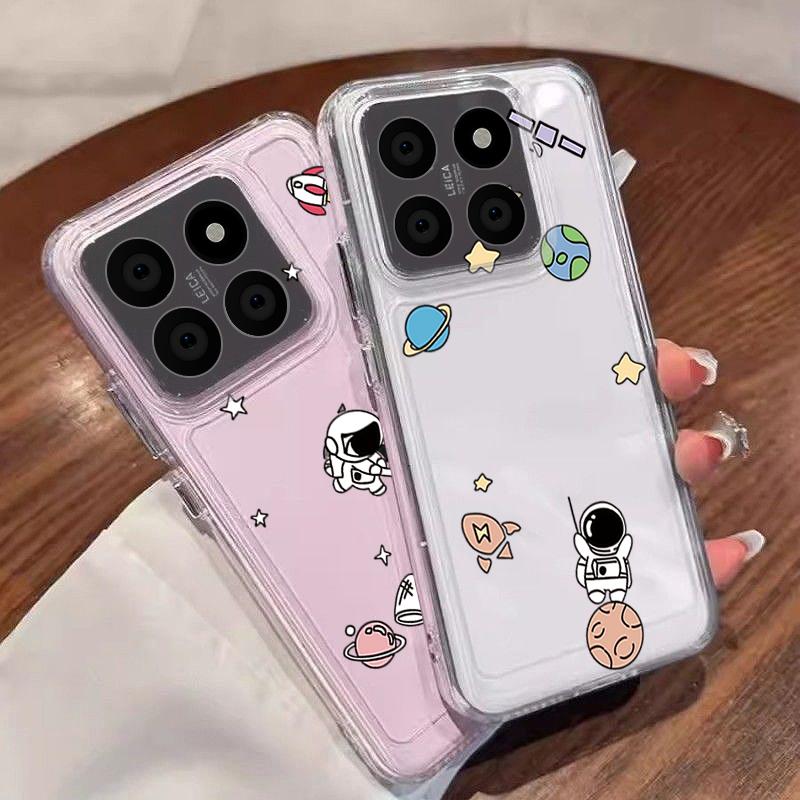 Cartoon Astronaut Planet Pattern Case For Xiaomi Redmi Note 15 Pro 4G Funda Redmi Note 14 13 Pro 5G Clear Silicone Soft Cover