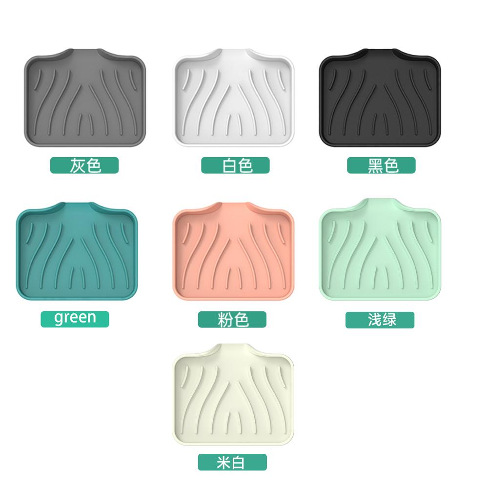 Sink Silicone Tray With drain Soap Sponge Storage Holder Countertop Sink Scrubber Brush Soap Storage Rack Kitchen Organizer