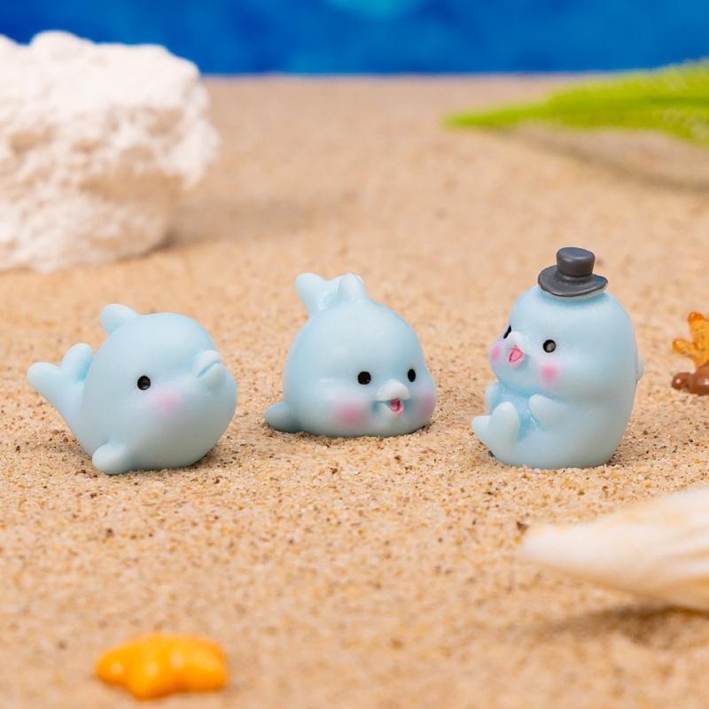 Mini Resin Dolphin,Miniature Dolphin Figures to Hide Landscape Decors Dollhouses Decors,Garden Aquariums Potted Ornament