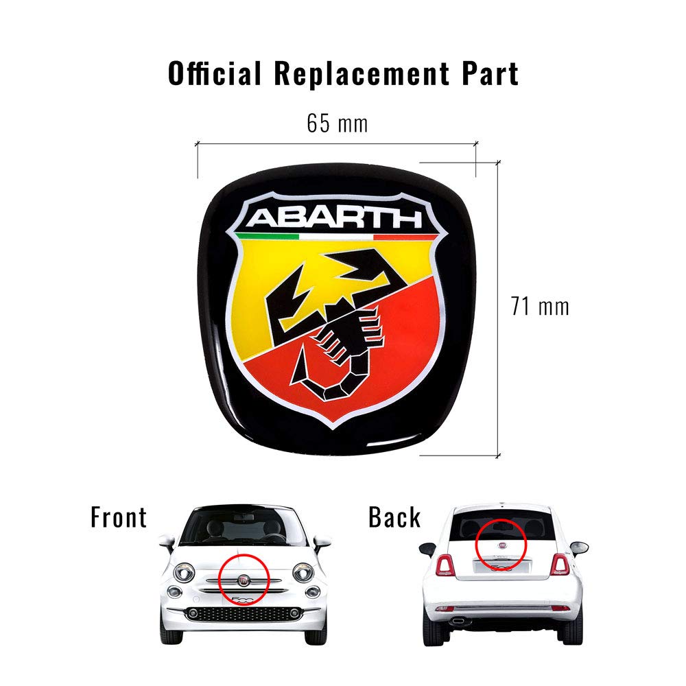 Abarth 21548 Official 3D Sticker Logo for Fiat 500