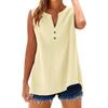 Women's Shirt Summer Fashion Casual Button Loose Sleeveless Bamboo Cotton Top Women's Wear
