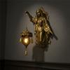 Mermaid Wall Lamp Resin Sculpture Mythical Figure Wall Lamp Mythical Creature Sconce Cordless Design for Themed Rooms, Hallway