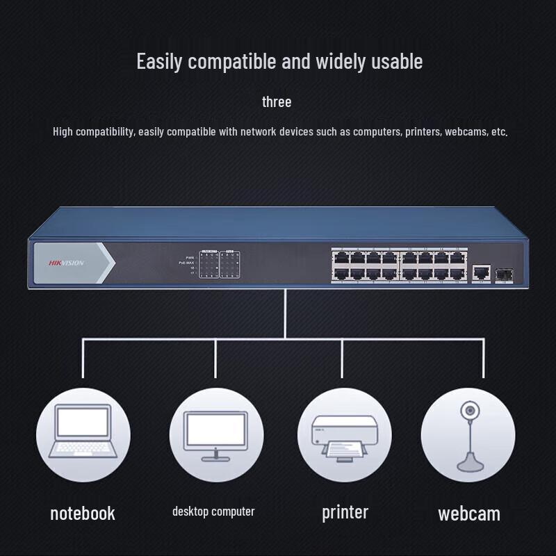 HIKVISION 16-Port POE Surveillance Switch CN Plug (adapter Included)