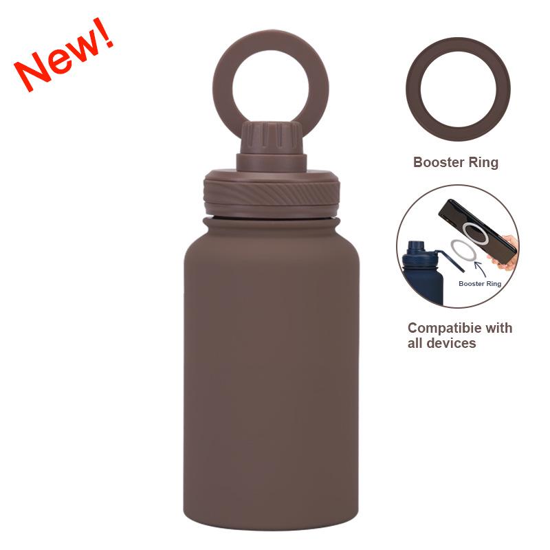 Magnetic Holder Water Bottle: 650ML Insulated Stainless Steel Sports Cup with Wide Mouth for Outdoor Use