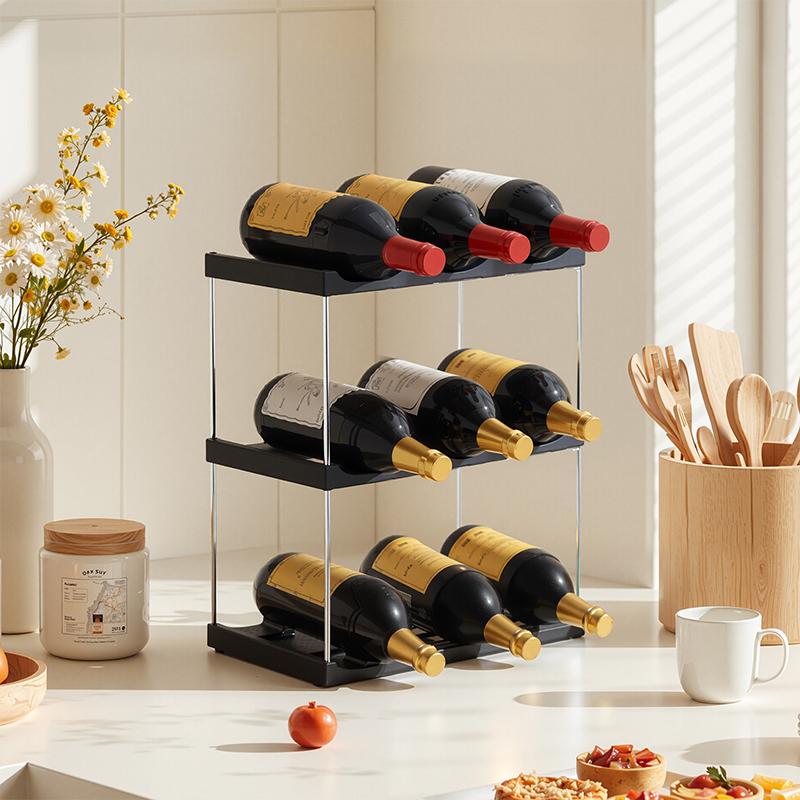 Stackable Water Bottle Organizer Holder For Clear Wine Rack Cup Bottle Holder For Cabinet Home Countertop Fridge Pantry Shelf