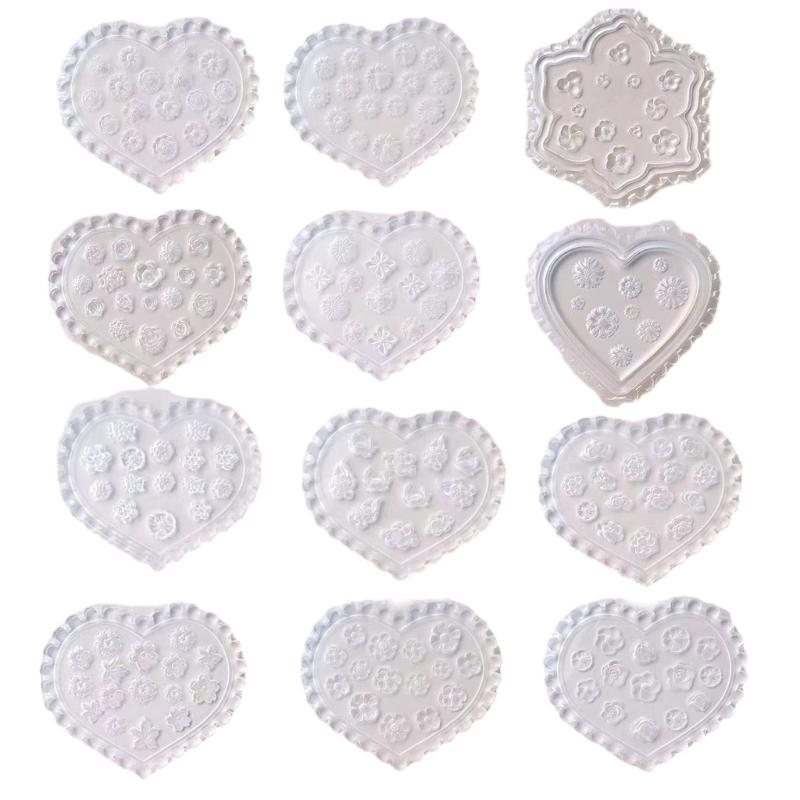 12pcsFlower Embossing Silicone Mold Nail Art Carving Molds for DIY Nail Art Decoration Manicure Carving Mould Clay Molds 1