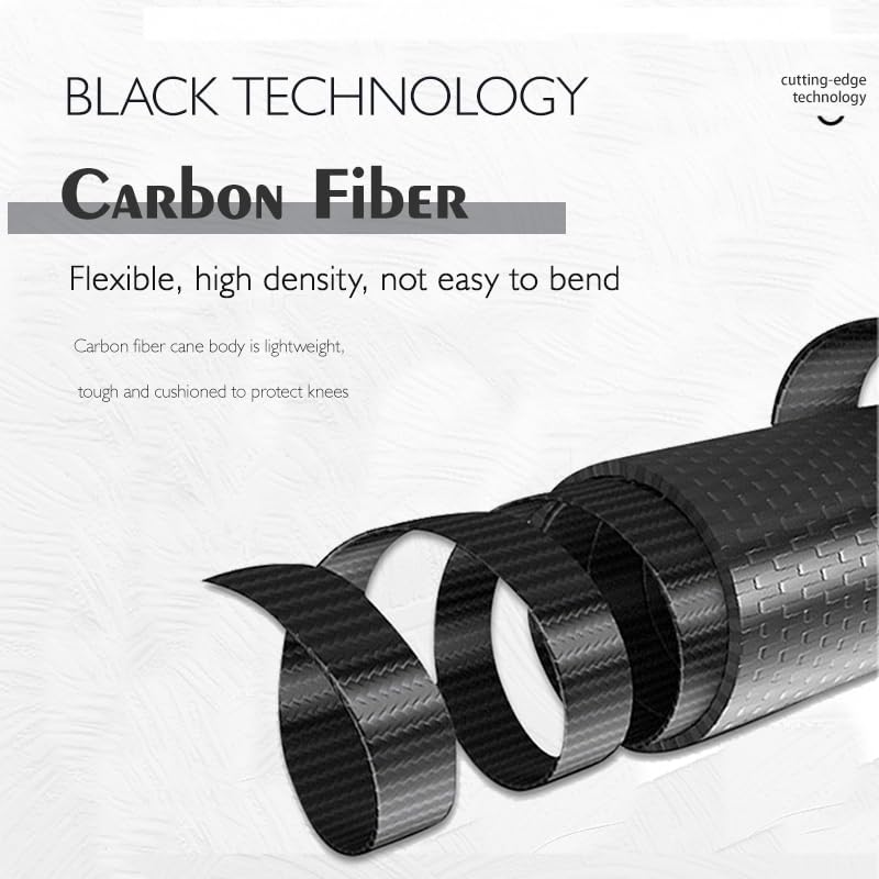 KHEALING Trekkingstock Carbon, Faltbarer Leichter Carbonfaser-Kletterstock 5 Abschnitte 2er-Set Wanderstock Kompakter Ausflug Kletterausrüstung Walking