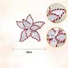 26cm Christmas Flower Red/green Glitter Fleece Simulation Fake Flower Xmas Tree Pendants Merry Christmas Flower Hanging Ornament