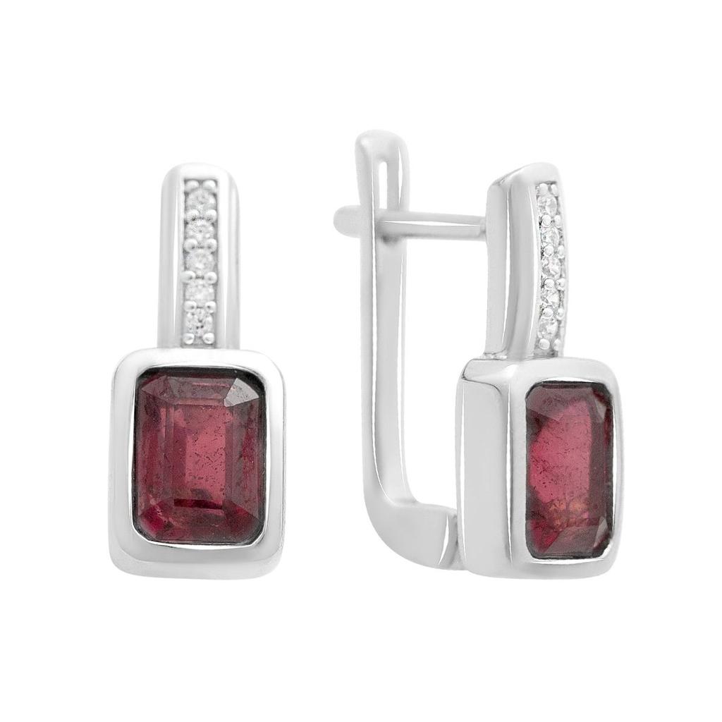 Silver Earrings with Natural Ruby ​​2.863ct (2152965)
