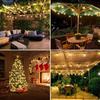 Solar Crystal Ball String Lights with 20–100 LEDs – Waterproof Outdoor Fairy Lights with 8 Modes for Garden Christmas Decoration