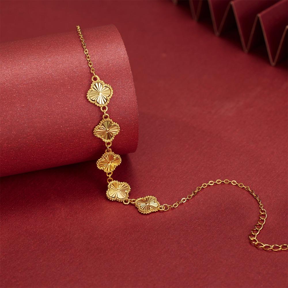 Lucky Four-leaf Clover Bracelet - Laser Glitter Fashion Jewelry for Women