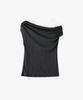 MONGDOL Double Layered One-Shoulder T-Shirt Charcoal Mdts093Charcoal