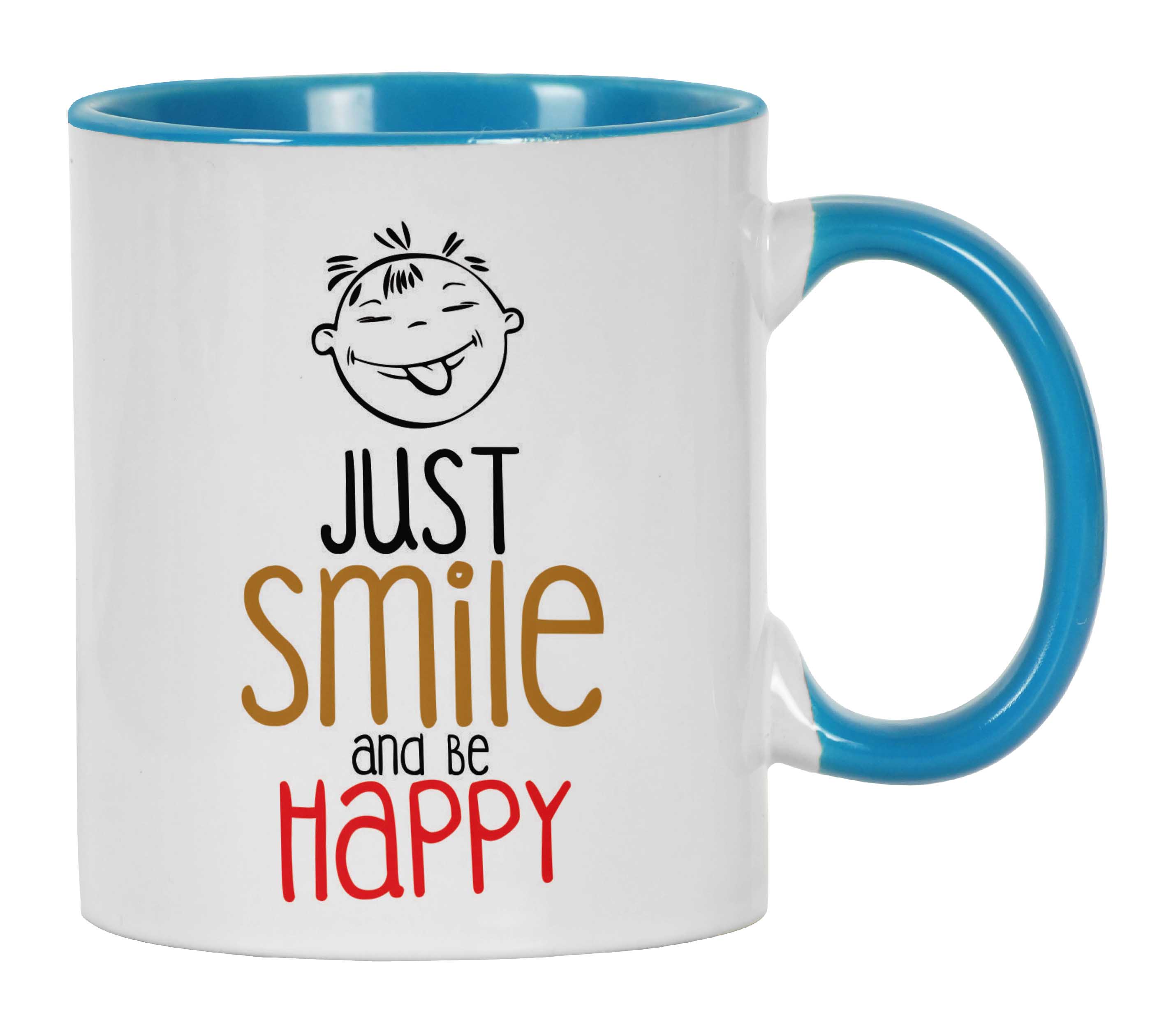

Inkdotpot Just Smile And Be Happy -Cute Motivational Tea Mug Birthday Gift For Men Women Quotes 11oz 11oz небо синє кольору