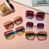 KAMMPT Kwadratowe Okulary Przeciwsłoneczne Oversize Damskie Moda Vintage Wielokolorowe Outdoorowe Okulary Przeciwsłoneczne Modna Marka Stylowe Oprawki na Wakacje