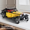 Mould King 13080 High-Tech Retro Car T 50 Building Block Kit, MOC Collectible Model Car Building Block Toy Kit, STEM Kids Learning Toy Building Block