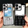 Funny Retro Callphone Plating Phone Case For Xiaomi Redmi Note 14 15 Pro Plus 13 12 11 11S 11T 10 9S 9 5G Anti-Fall Airabag Cove