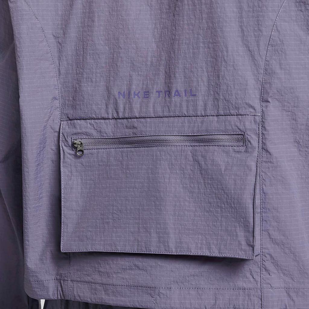 Nike Trail Repel Printed Logo Stand Collar Waterproof Sun-Protective Jacket Women Outerwear Dawn-Deep-Purple FN5926-509