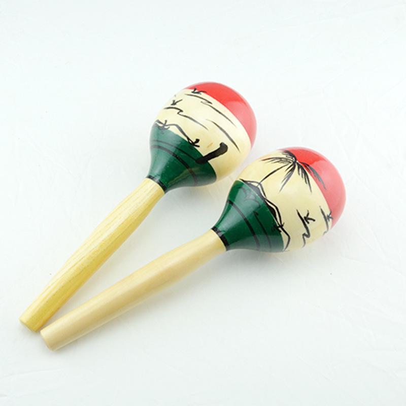 Painted Coconut Tree Shaker Wooden Sand Ball - Orff Instrument (1 Piece)