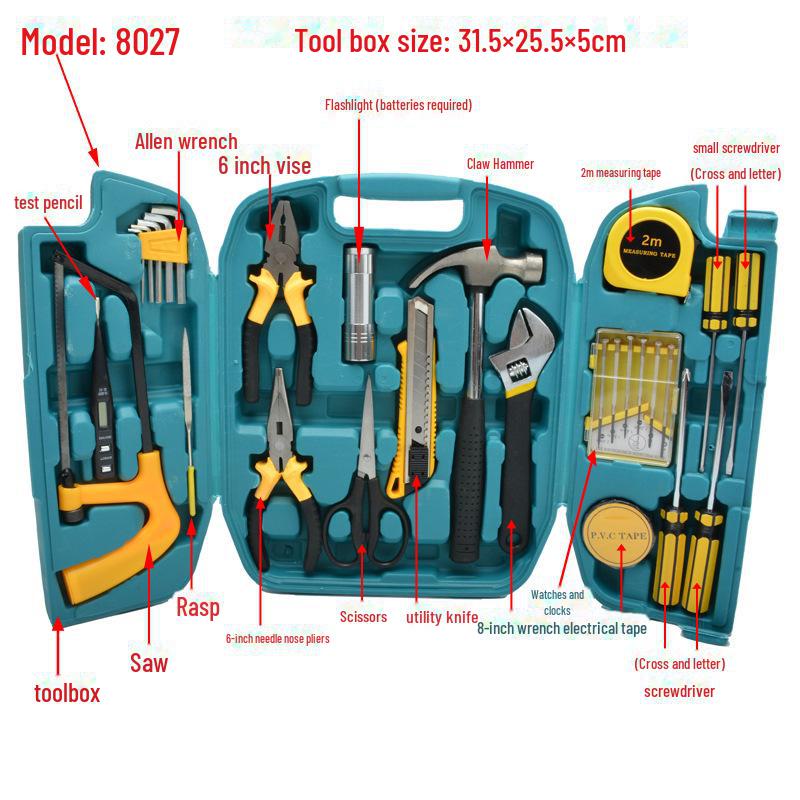 8, 9, 12, 13, 16-Piece Household and Car Repair Tool Kit