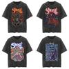 Washed Vintage Ghost Band T-shirt Men's Women's Summer Oversized Tshirt Male 90s Gothic Streetwear Men Women Rock Metal Music T Shirts