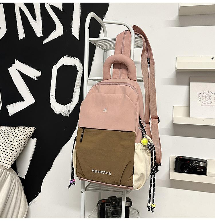Schoolbag Casual messenger bag Men's daily versatile multi-purpose tablet small backpack Women's lightweight versatile cycling breast bag