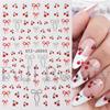 Nail Art Stickers, Cartoon Cute Little Cherry Romantic Bow 3D Adhesive Nail Stickers