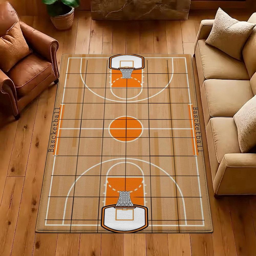 Basketball Court Rectangular Rug Allseason Carpet For Gaming Room Study Living Room Home Party Decor Christmas Gift