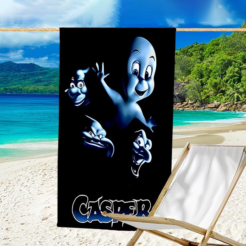 1pc Casper2 Beach Towel, Beach and Seaside Swimming Pool Equipment, Fashion Pattern, Rectangular, Travel Essentials