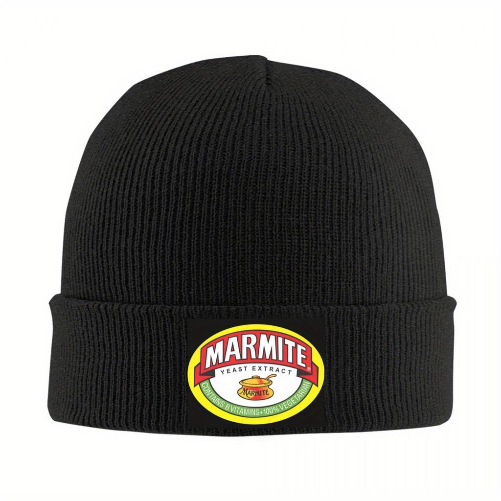 Marmite Logos Warm Knitted Cap Hip Hop Bonnet Hat Autumn Winter Outdoor Beanies Hats for Unisex Adult