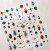 Bohemian Pattern Colorful Love Moon Pearl Crystal Rhinestone 5D Nail Art Sticker Self Adhesive Decoration Manicure Decal