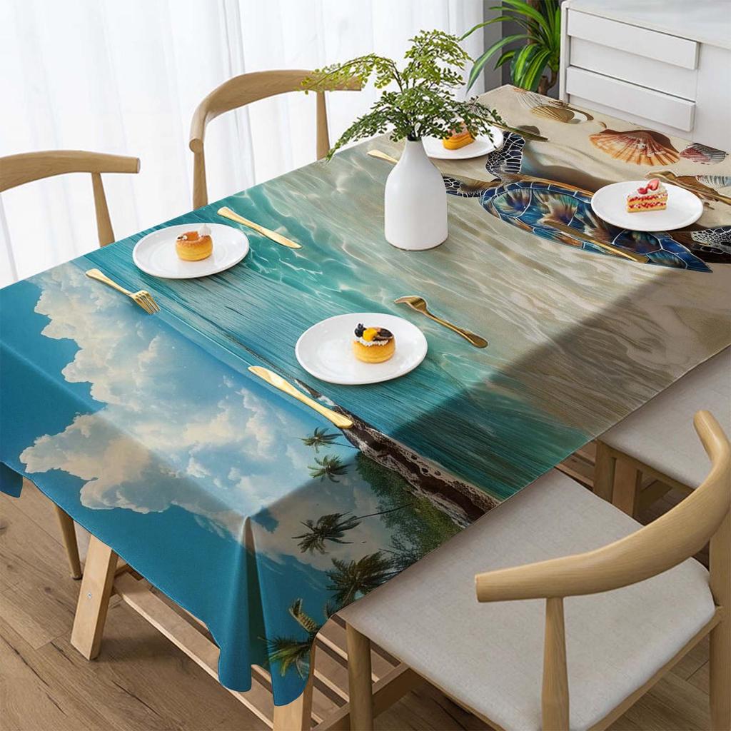 Ocean Series Polyester Tablecloth: European Style Dining & Festival Decor for Home and Hotel.