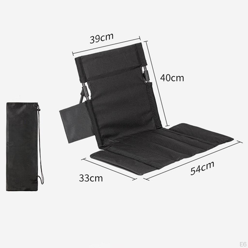 Outdoor Camping Backrest Floor Chair with Carry Bag Camp Foldable Chairs Pad,