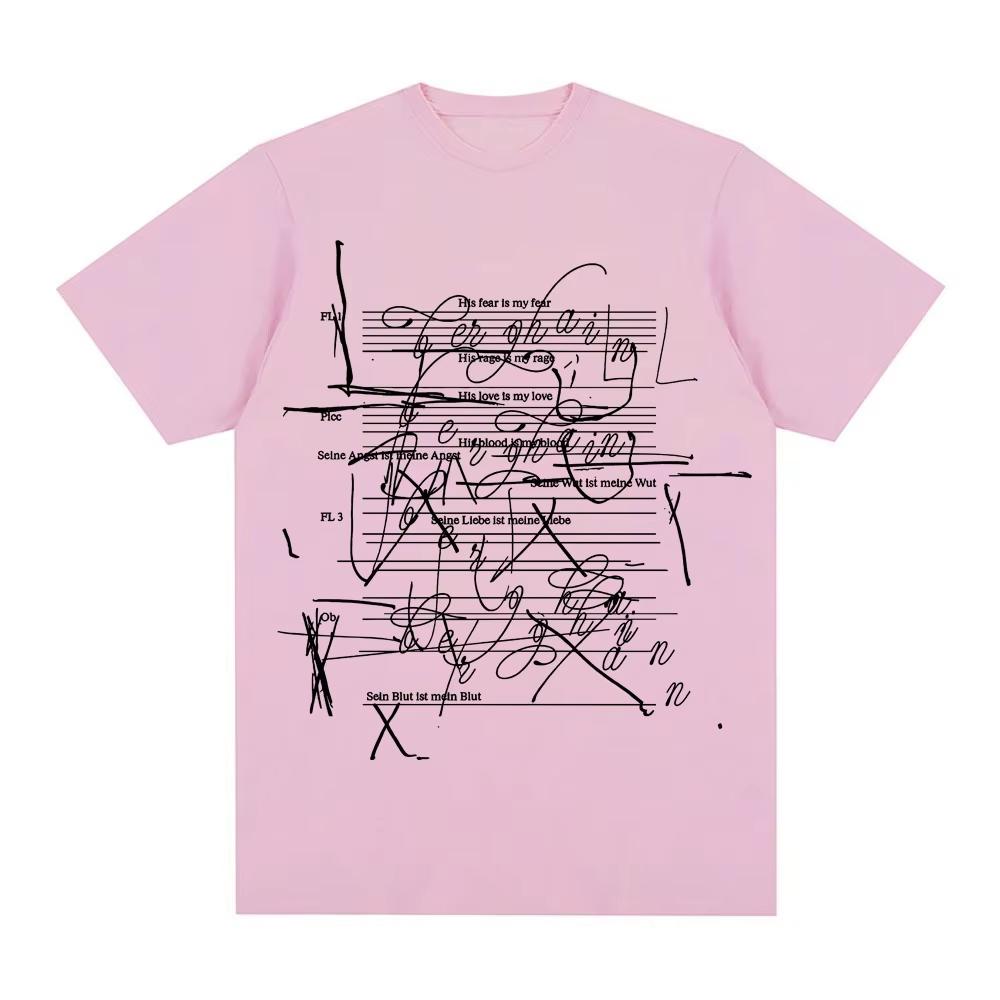 MUSIC NOTES YELLOW TEE 2026 New Summer ROSALIA s Same Style Teeshirt Korean Style High Quality Cotton Unisexs Clothing T Shirt S
