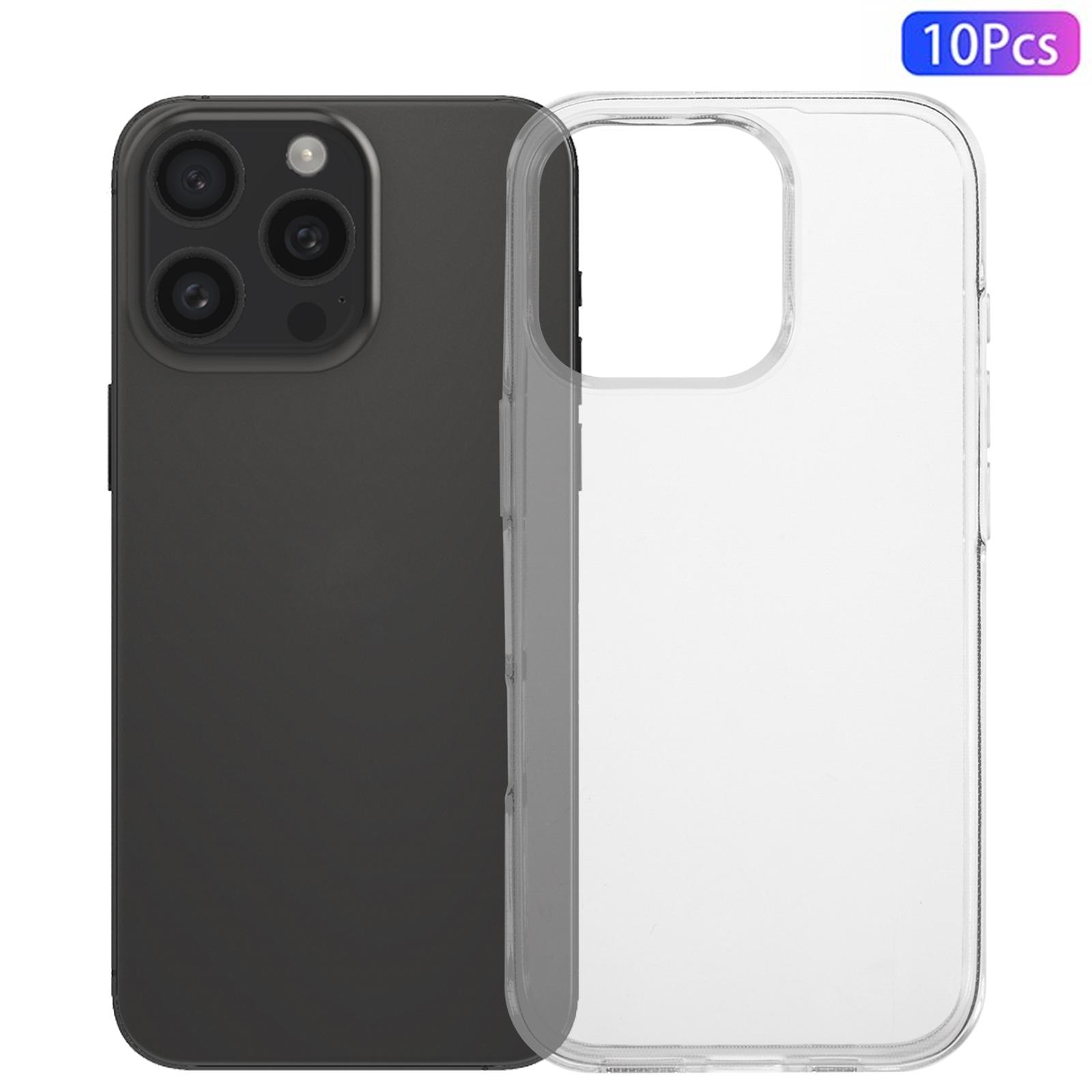 

10Pcs/Pack For iPhone 16 Pro Max Case Watermark-Free Anti-Drop Clear TPU Phone Cover A
