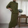 Elegant High-Neck Knit Sweater & Half Skirt Set - Autumn/Winter 2025 Collection