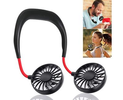 Osobný ventilátor - AUCUNEARY - Mini ventilátor - Nabíjateľný cez USB - Dizajn slúchadiel - Čierny