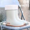 Fashion Women's Medium Tube Non-slip Waterproof Shoes Rain Shoes Rain Boots Water Boots Thermal Cover Shoes Adult Long Tube