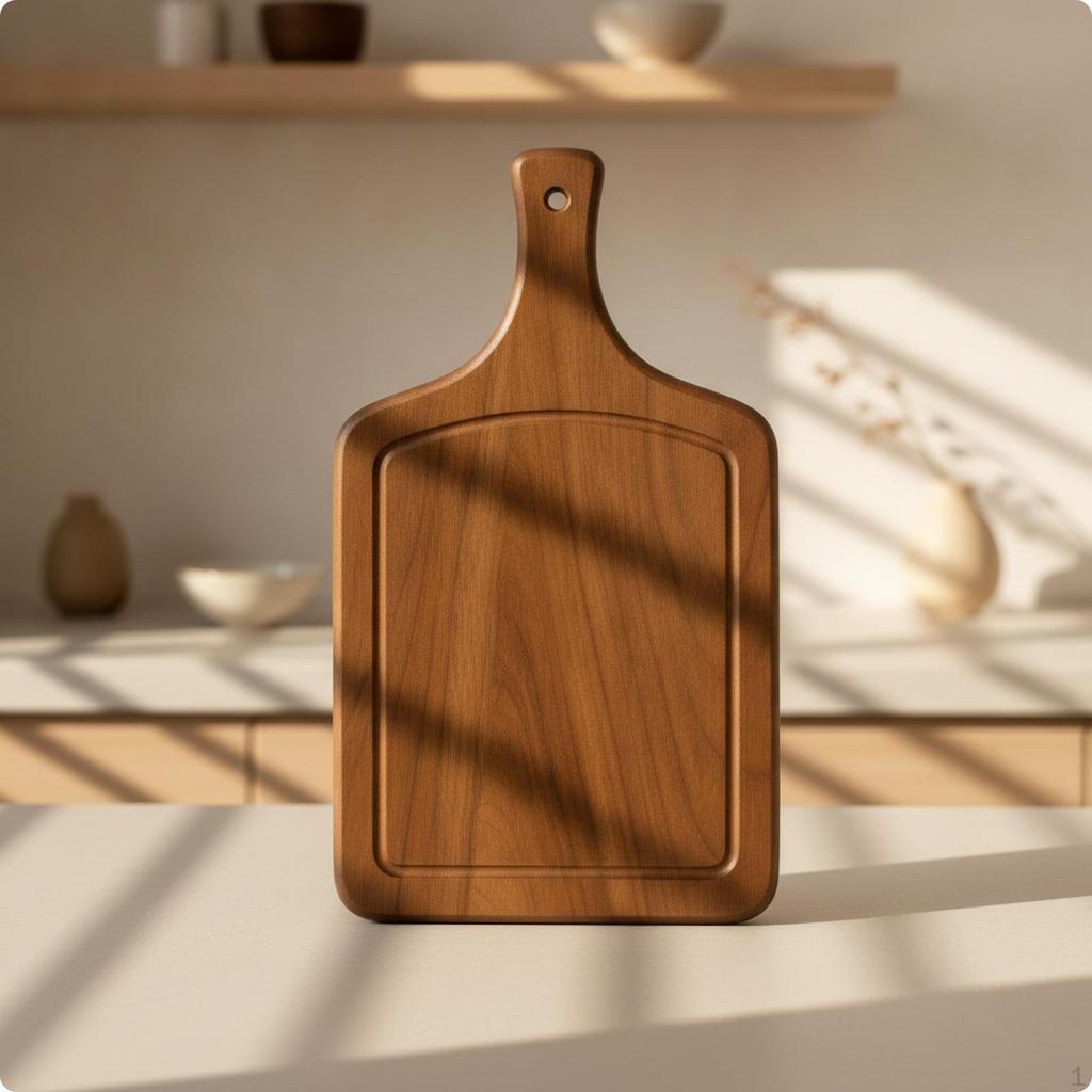 Wood Cutting Boards with Handle Walnut Smooth Butcher Block for Kitchen,