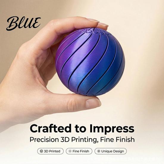 Anxiety Relief Toy 3D Printed Fidget Ball Sensory Spinner Gear Sphere with Stress Liquid Flow Effect Twistable Desk for Office Home Spiral Groove